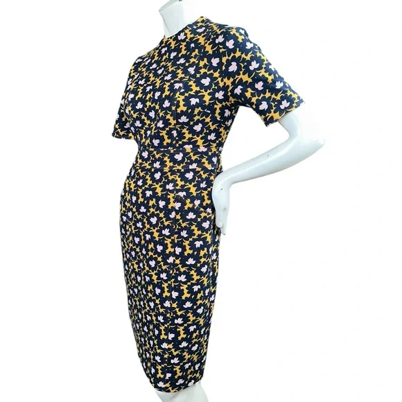 Boden Louise Floral Print Dress Tuscan Sun Bloom Stamp Yellow Size 4 Regular - Picture 9 of 11